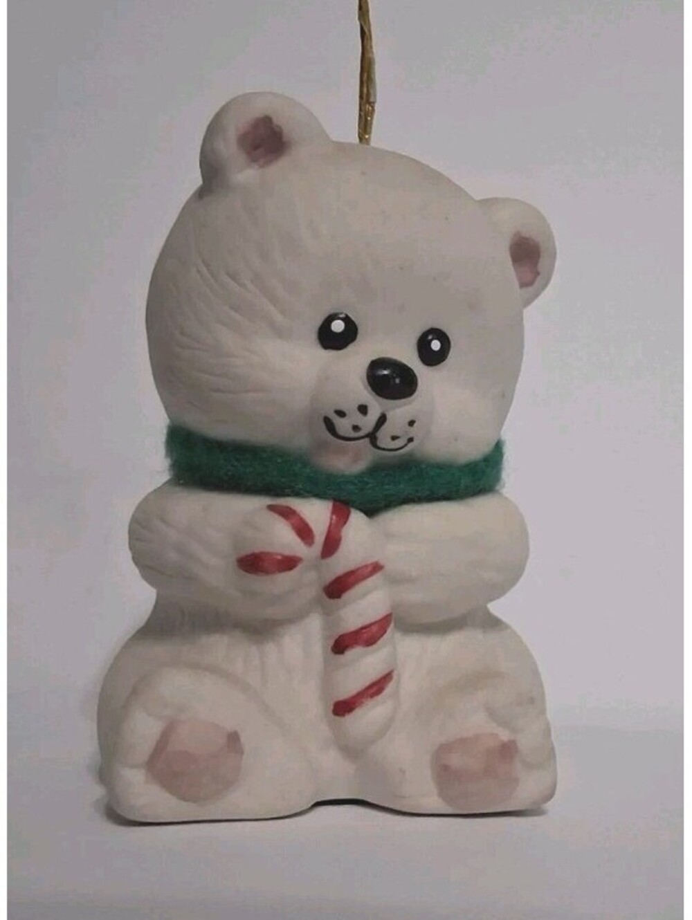 Vintage 1985 Jasco Polar Bear Christmas Ornament, Porcelain,UGC